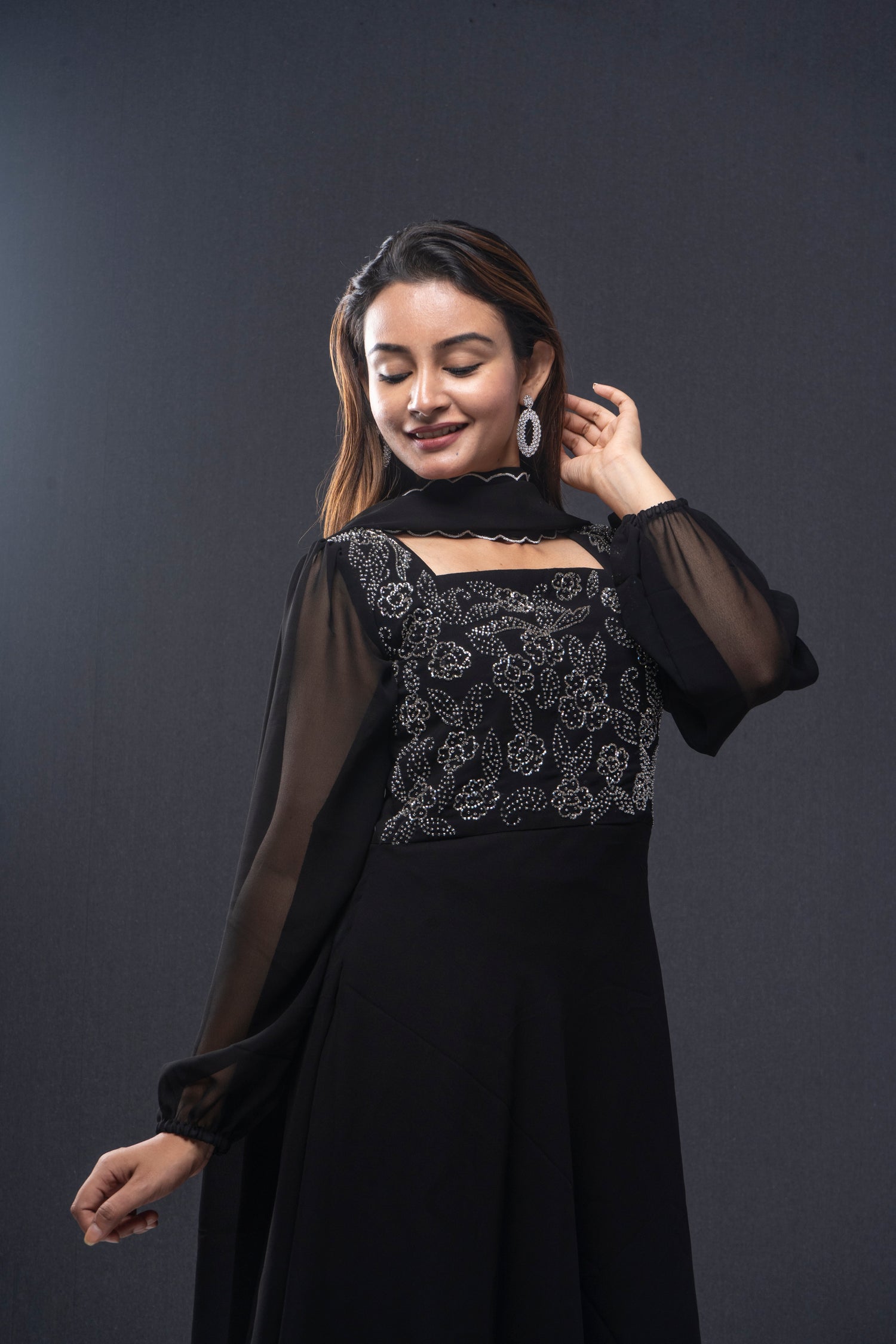 Buy Blue N Black Net Embroidered Anarkali Kurti Party Wear Online at Best  Price | Cbazaar
